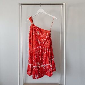 Free People Red One Shoulder Dress - Size Small